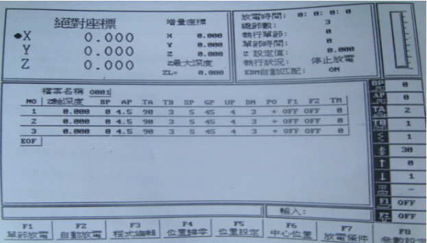 電火花機手動操作